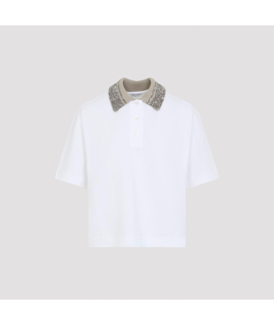 BRUNELLO CUCINELLI Белая хлопковая футболка, фото 2