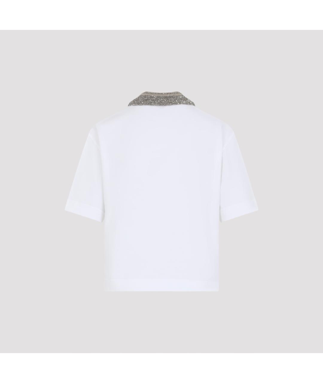 BRUNELLO CUCINELLI Белая хлопковая футболка, фото 3