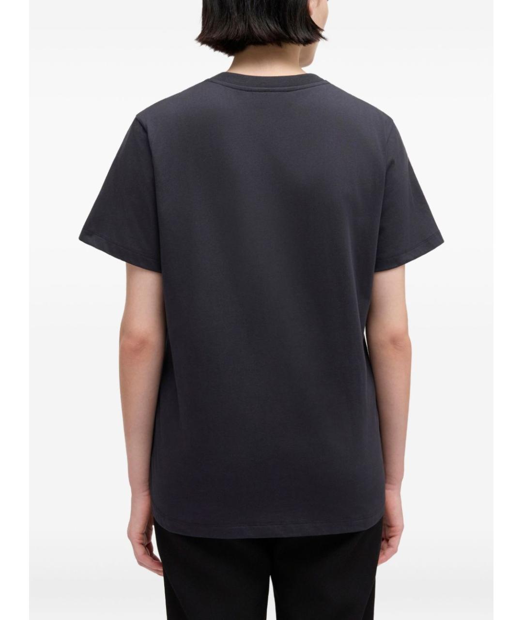 GANNI Черная хлопковая футболка, фото 4