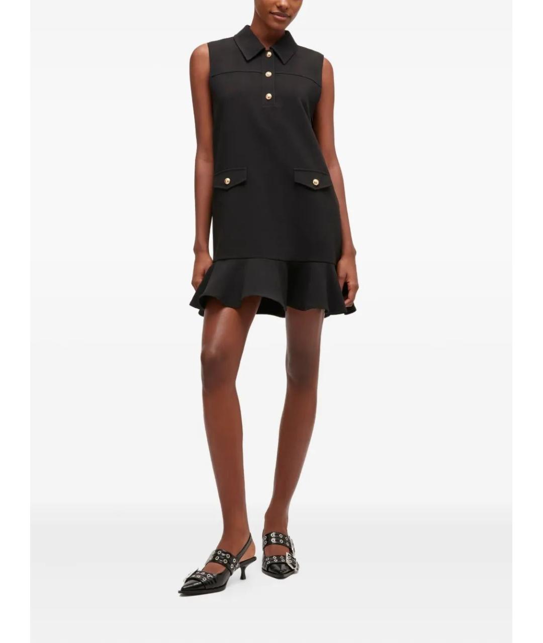 GANNI Черное полиэстеровое повседневное платье, фото 2