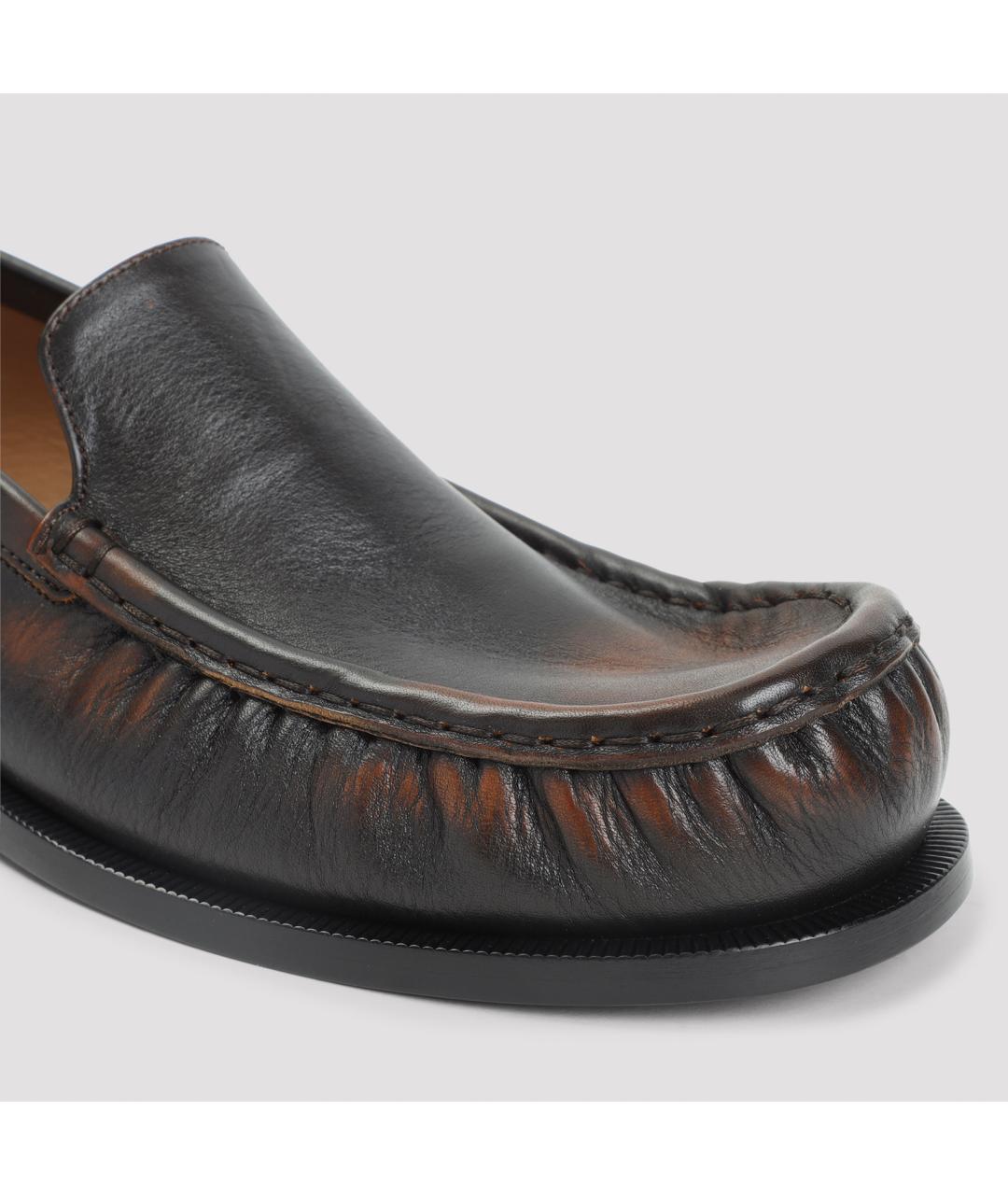 DRIES VAN NOTEN Коричневые кожаные лоферы, фото 5