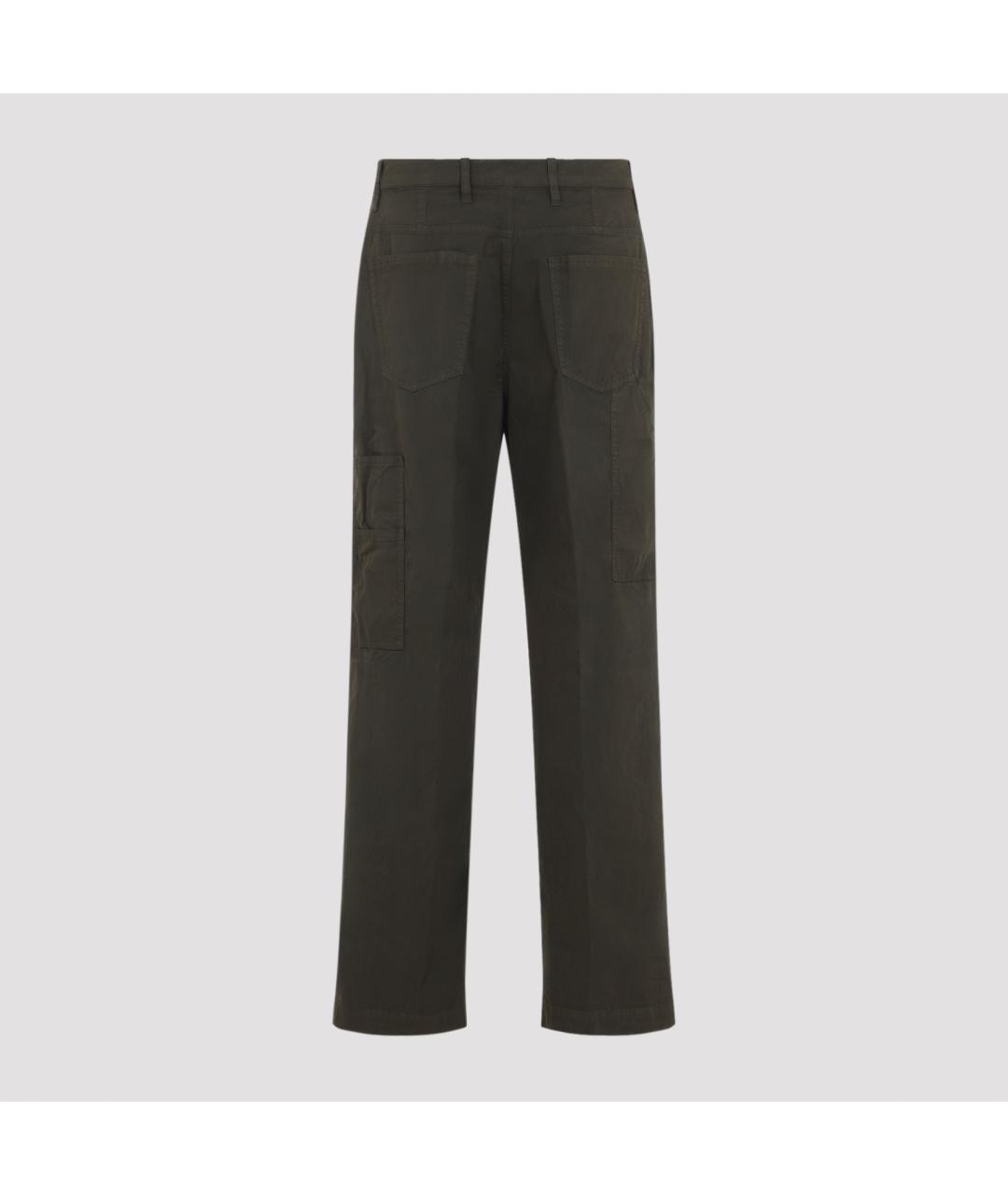 DRIES VAN NOTEN Зеленые хлопковые повседневные брюки, фото 3