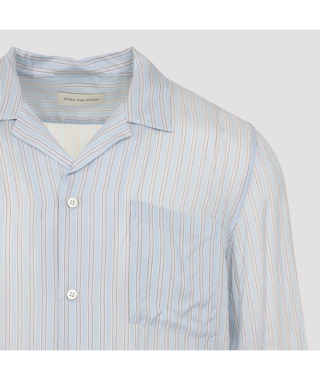 DRIES VAN NOTEN Голубая кэжуал рубашка, фото 4