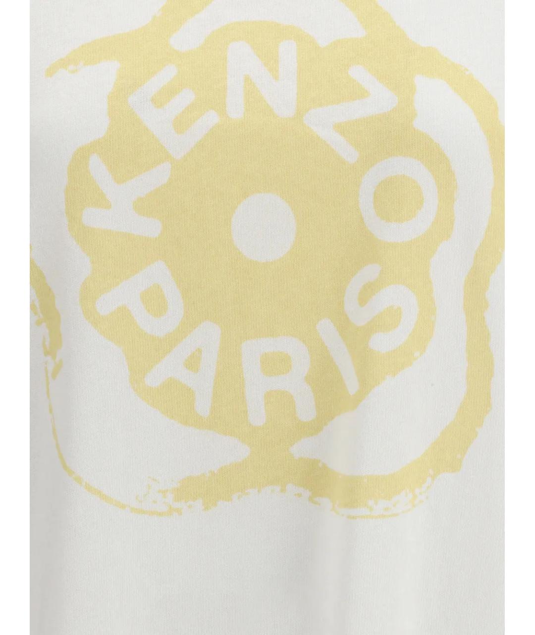 KENZO Белая хлопковая футболка, фото 3