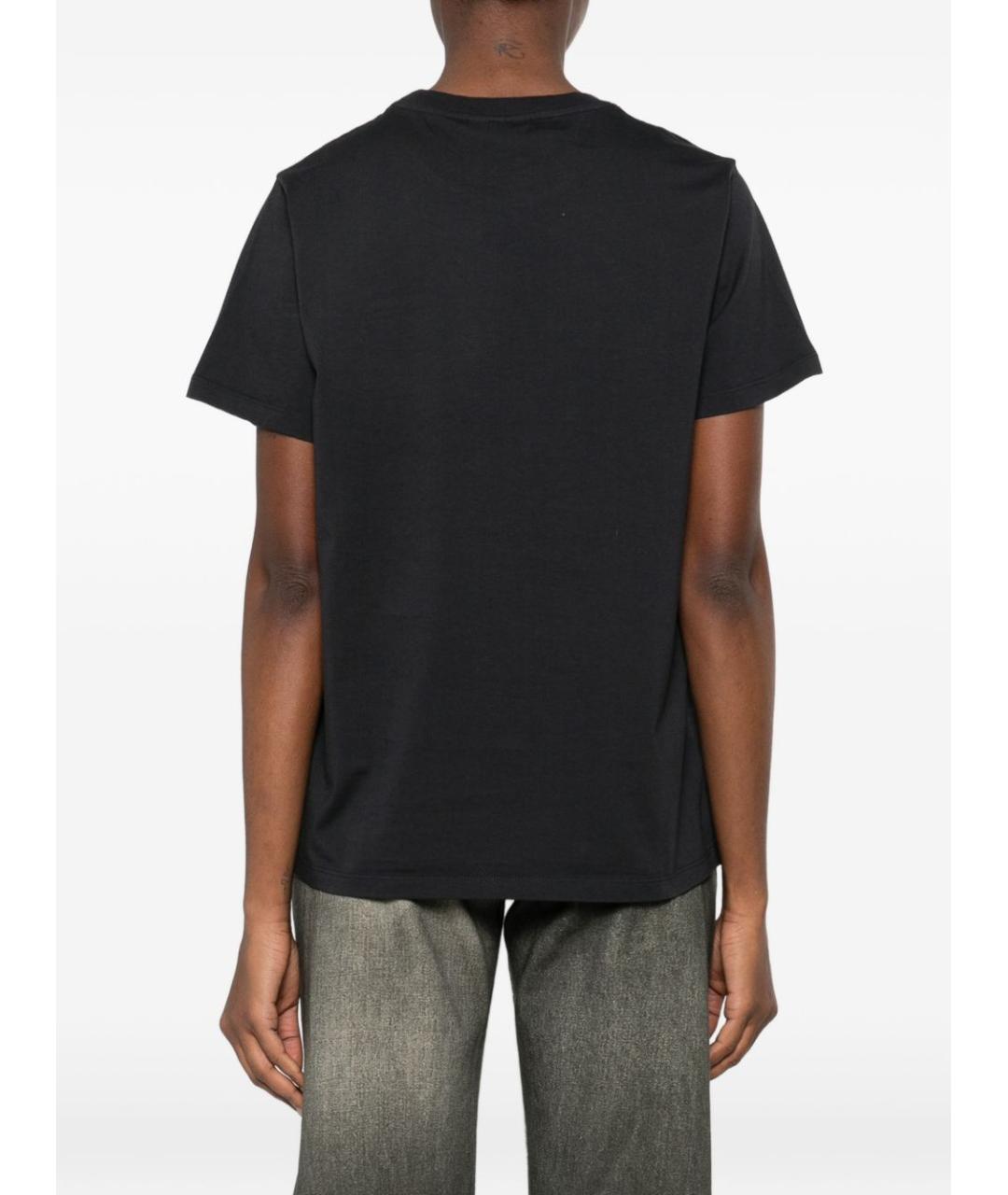 GANNI Черная хлопковая футболка, фото 5
