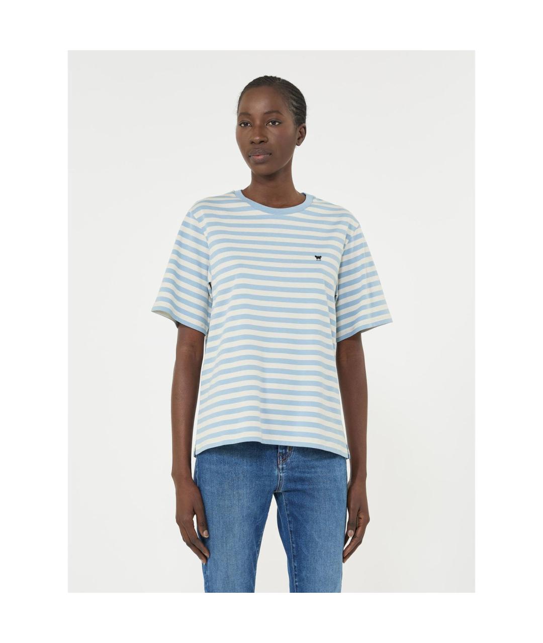 WEEKEND MAX MARA Синяя хлопковая футболка, фото 2