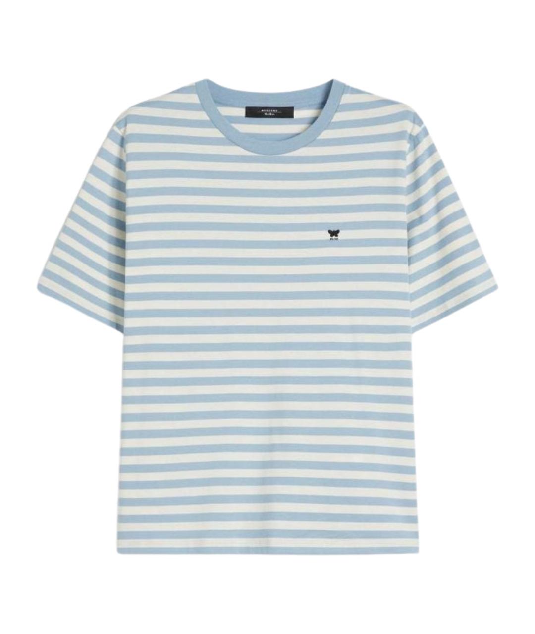 WEEKEND MAX MARA Синяя хлопковая футболка, фото 1