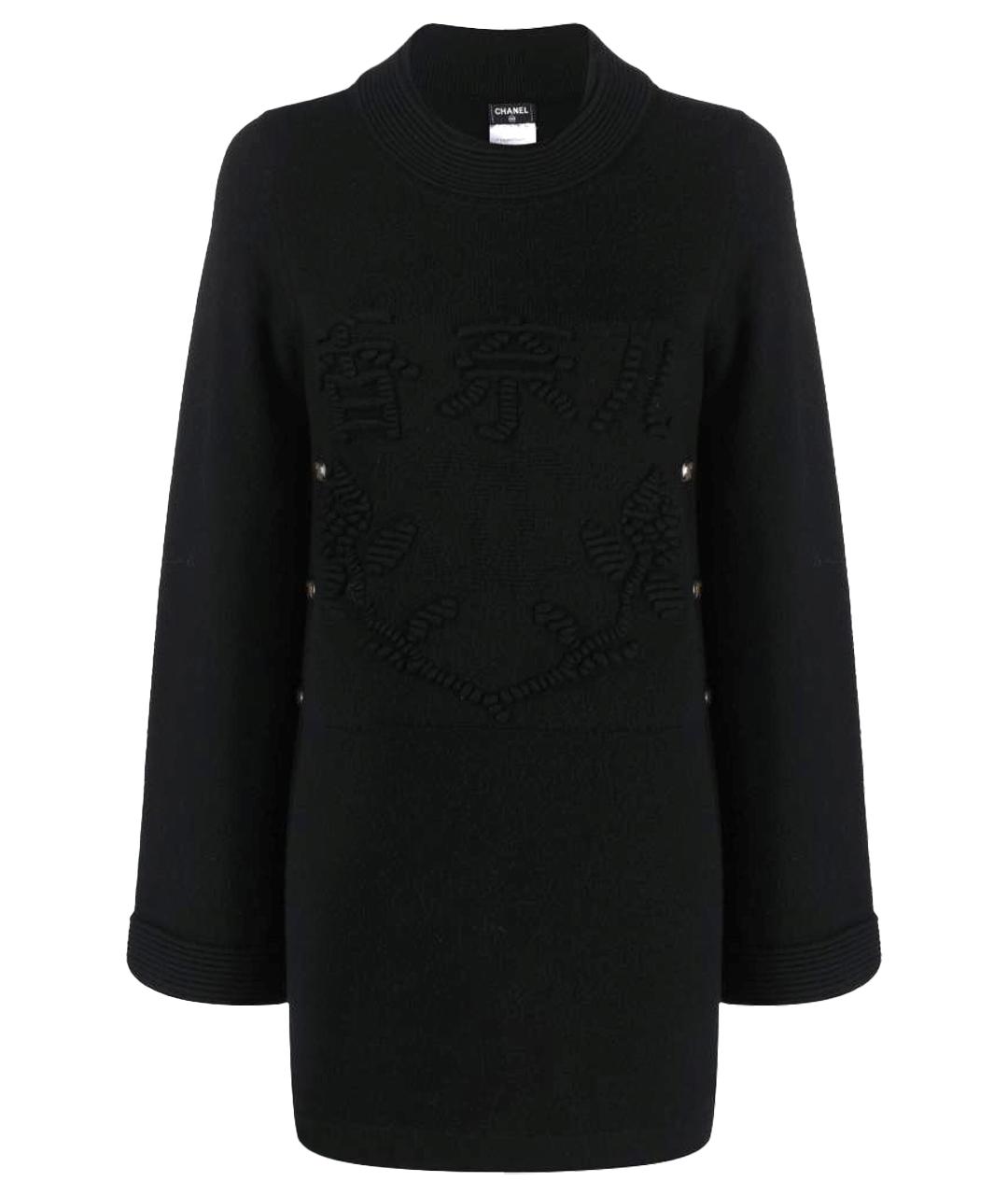 CHANEL Черное кашемировое повседневное платье, фото 1