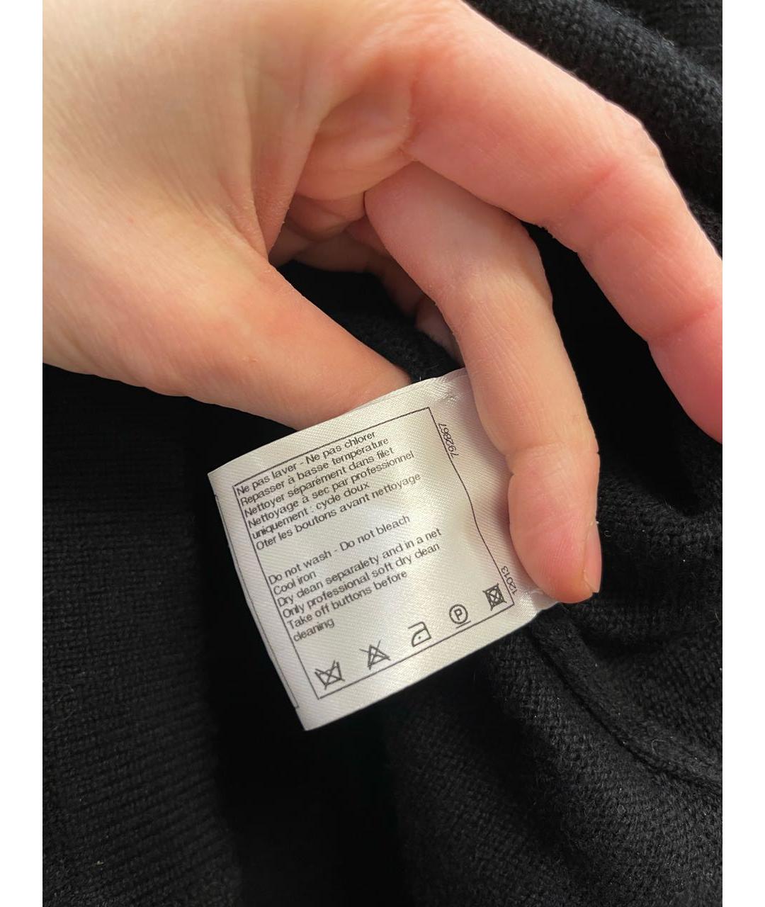 CHANEL Черное кашемировое повседневное платье, фото 4