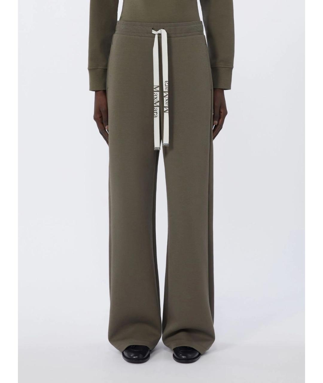'S MAX MARA Хаки прямые брюки, фото 2