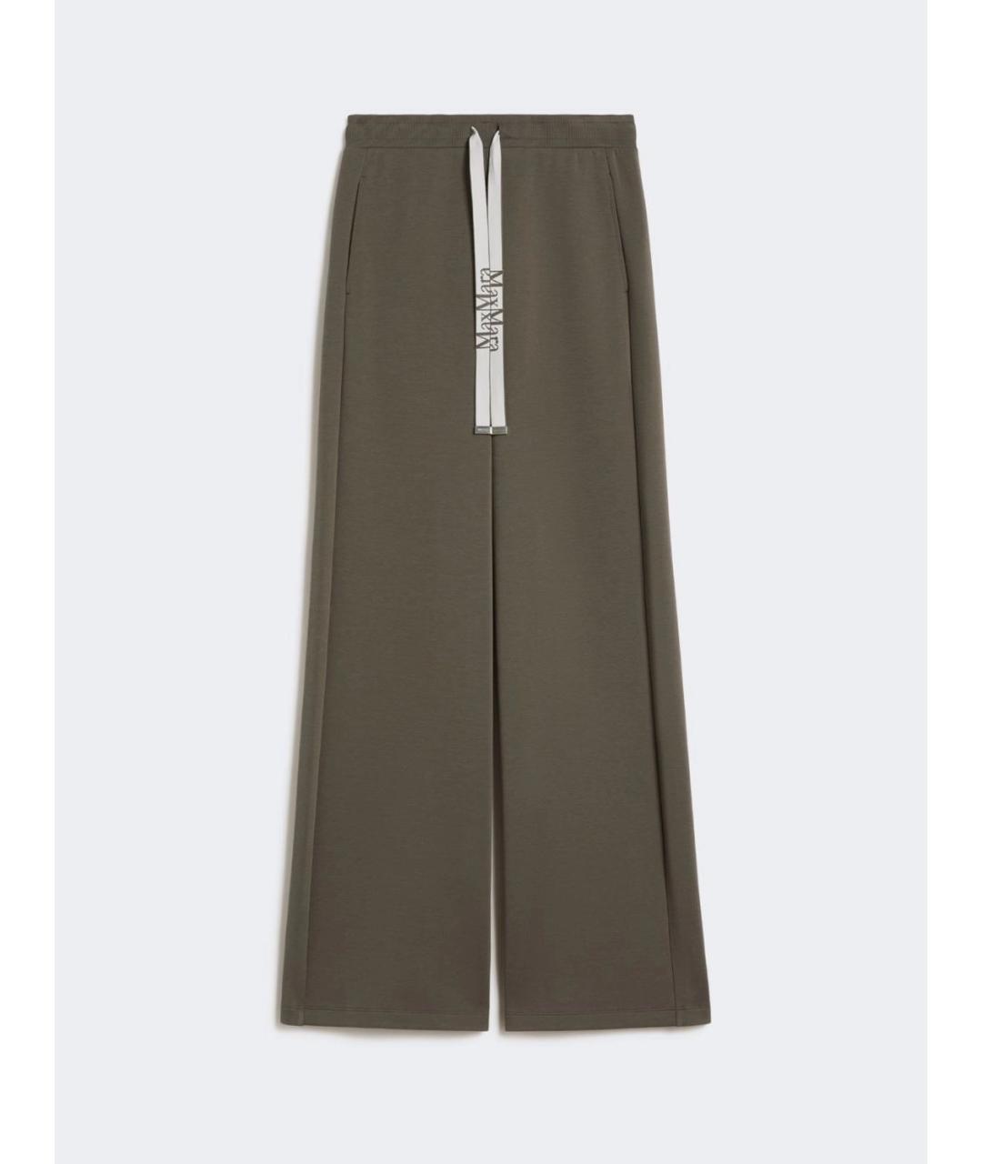 'S MAX MARA Хаки прямые брюки, фото 4