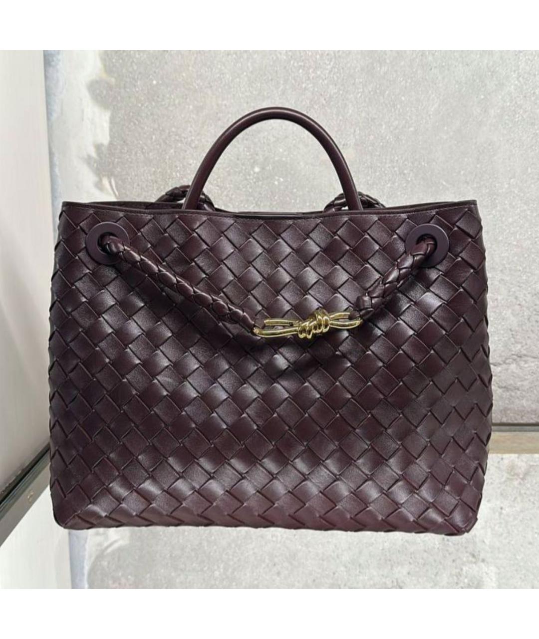 BOTTEGA VENETA Коричневая кожаная сумка с короткими ручками, фото 2