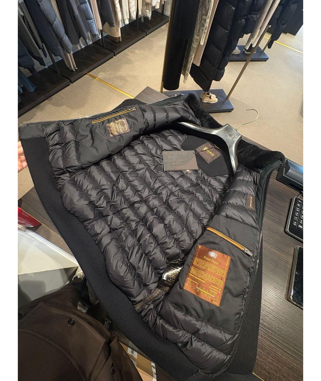 MOORER Черный шерстяной пуховик, фото 8