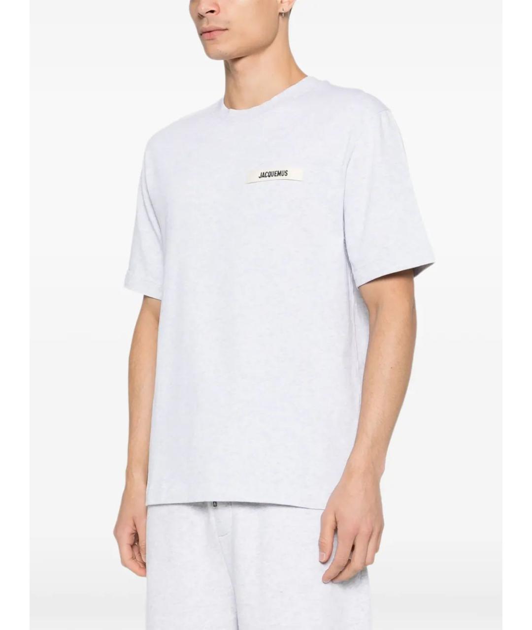 JACQUEMUS Серая хлопковая футболка, фото 3