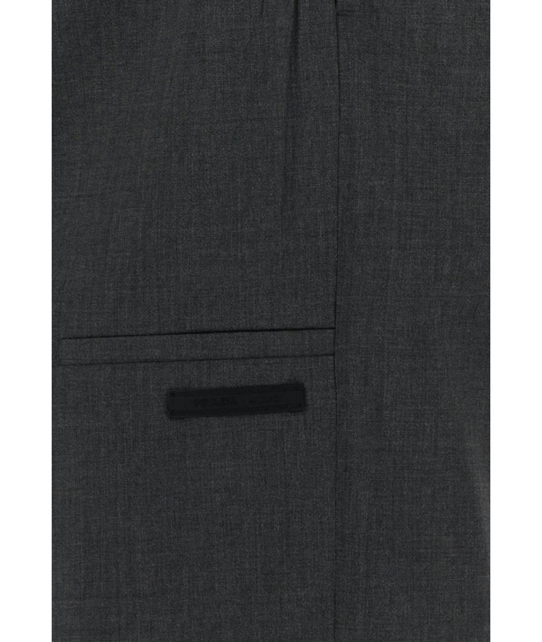 PRADA Антрацитовые шерстяные шорты, фото 3