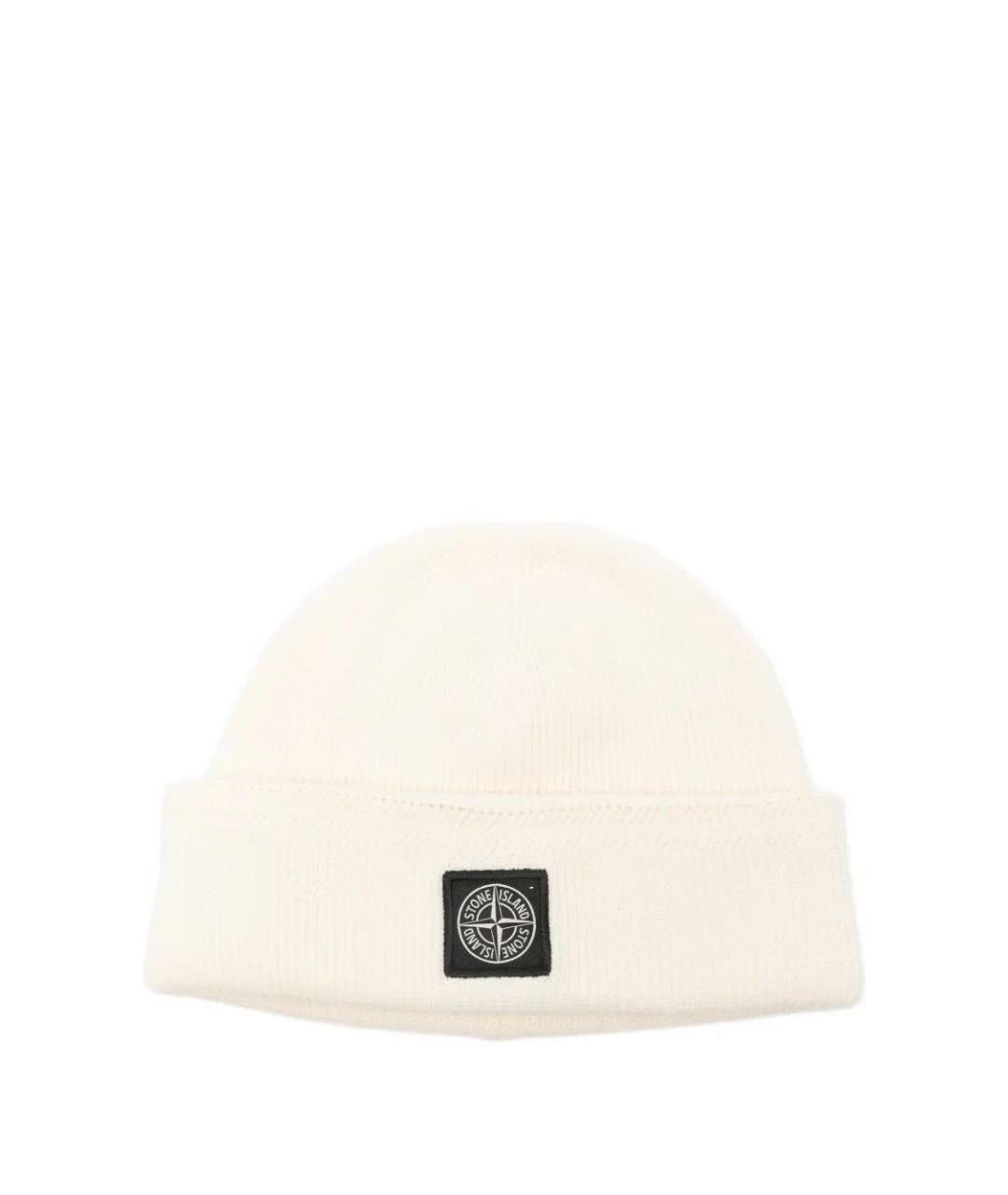 STONE ISLAND Белая хлопковая шапка, фото 1