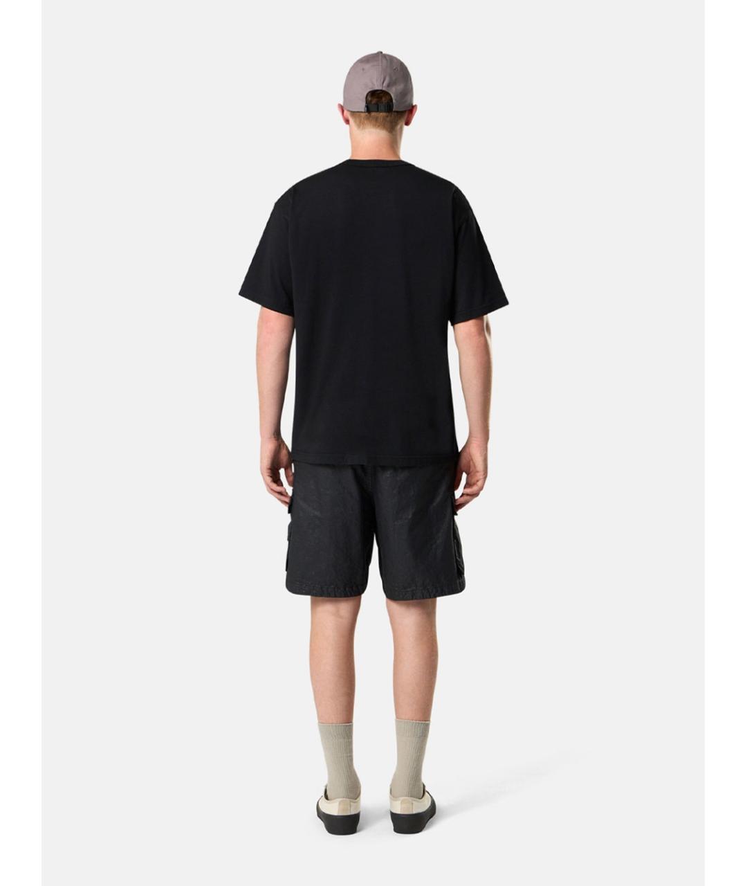 STONE ISLAND Черная хлопковая футболка, фото 3