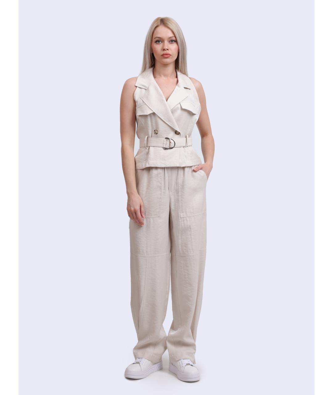 LIU JO Бежевый хлопковый жилет, фото 2