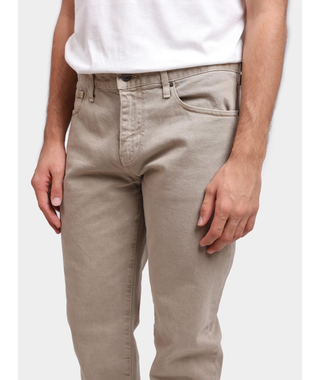 ARMANI EXCHANGE Бежевые хлопковые прямые джинсы, фото 4