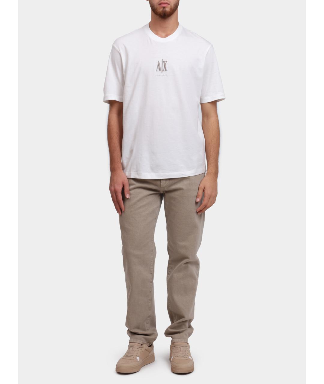 ARMANI EXCHANGE Бежевые хлопковые прямые джинсы, фото 2