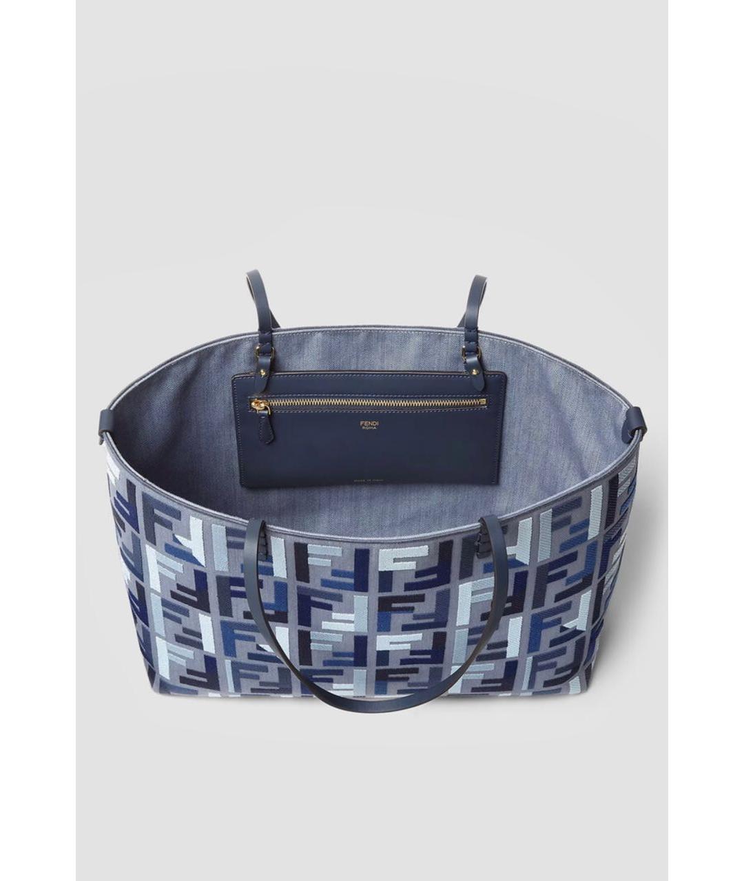 FENDI Синяя сумка тоут, фото 4