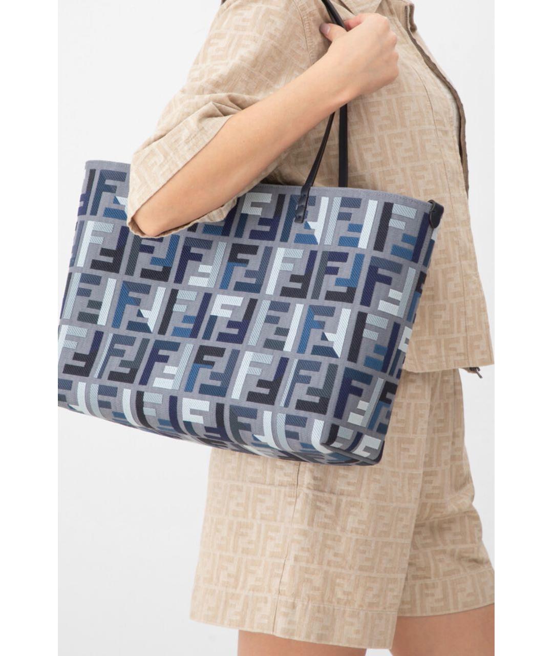 FENDI Синяя сумка тоут, фото 6