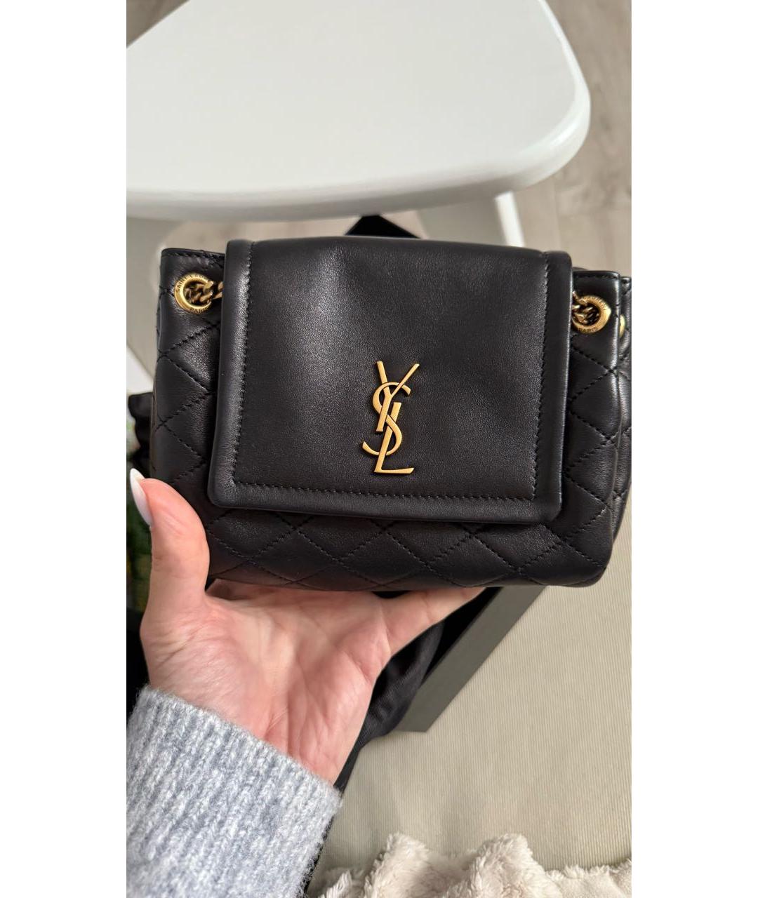 SAINT LAURENT Черная кожаная поясная сумка, фото 2