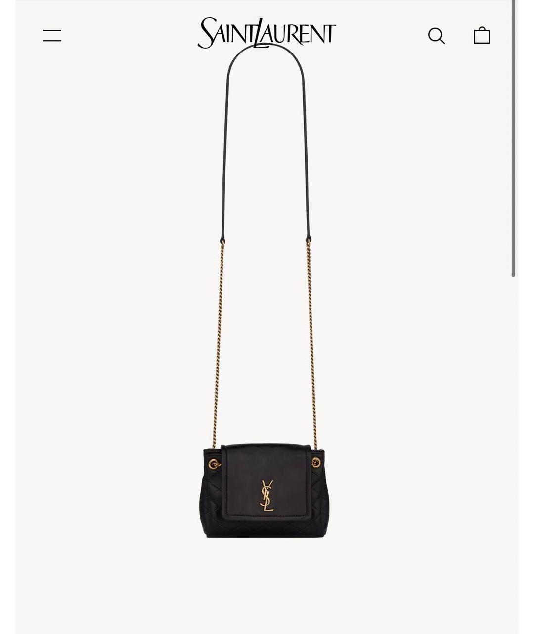 SAINT LAURENT Черная кожаная поясная сумка, фото 9