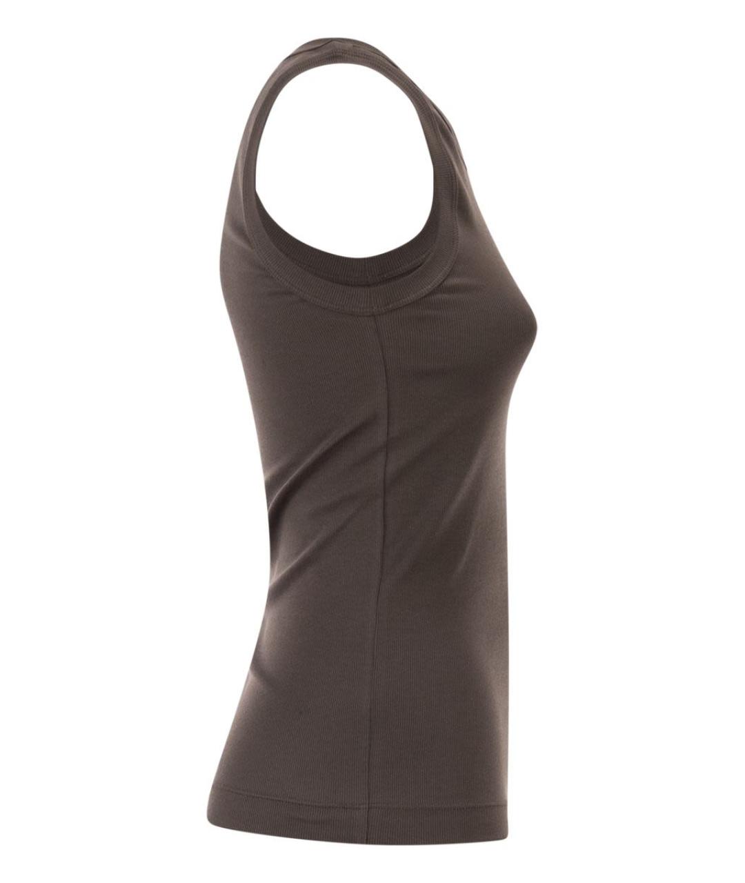 BRUNELLO CUCINELLI Коричневая хлопковая майка, фото 3