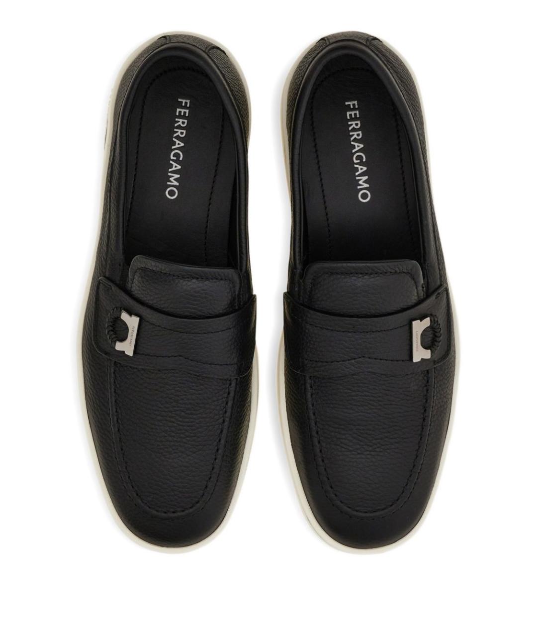 FERRAGAMO Черные кожаные лоферы, фото 2