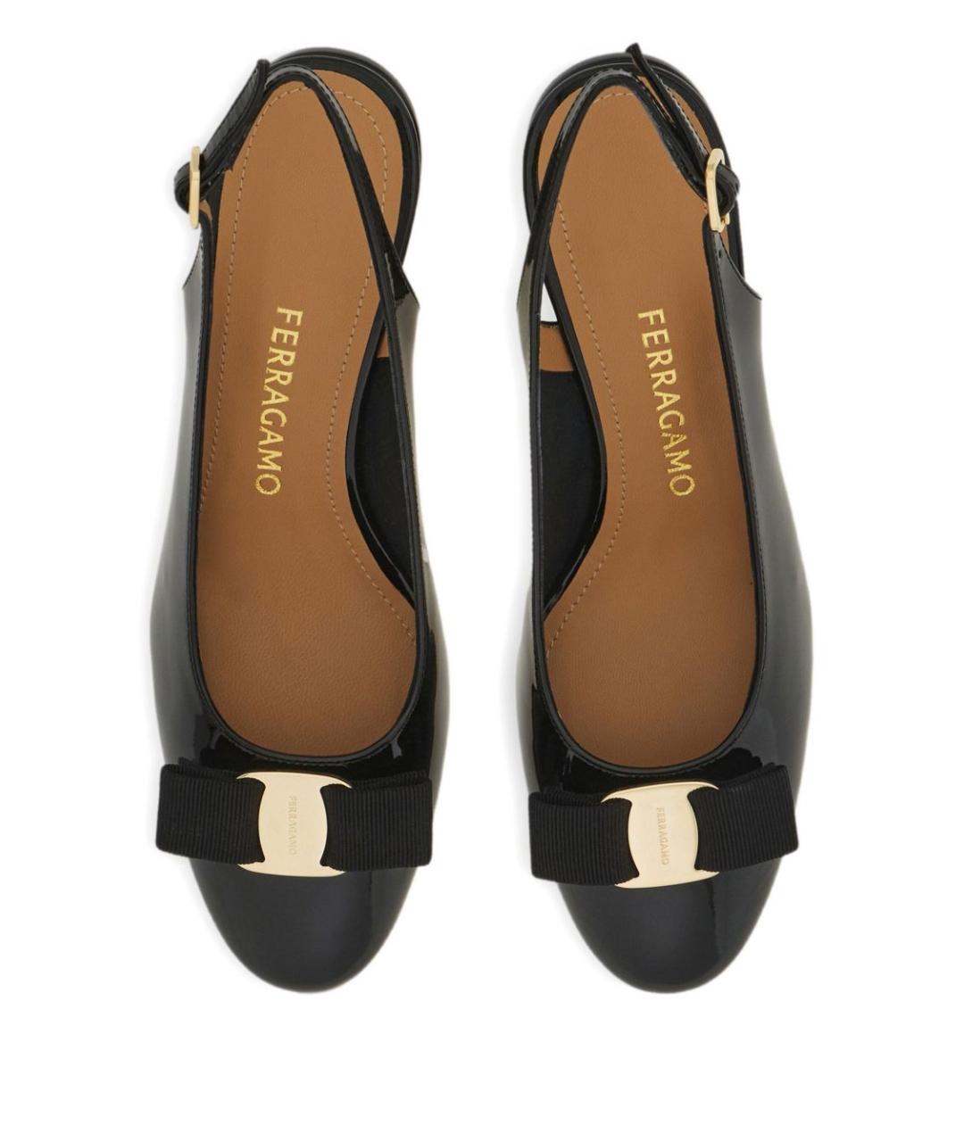 FERRAGAMO Черные бархатные туфли, фото 3