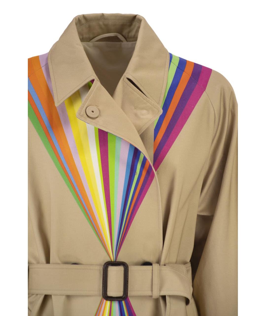 WEEKEND MAX MARA Бежевый хлопковый тренч/плащ, фото 4