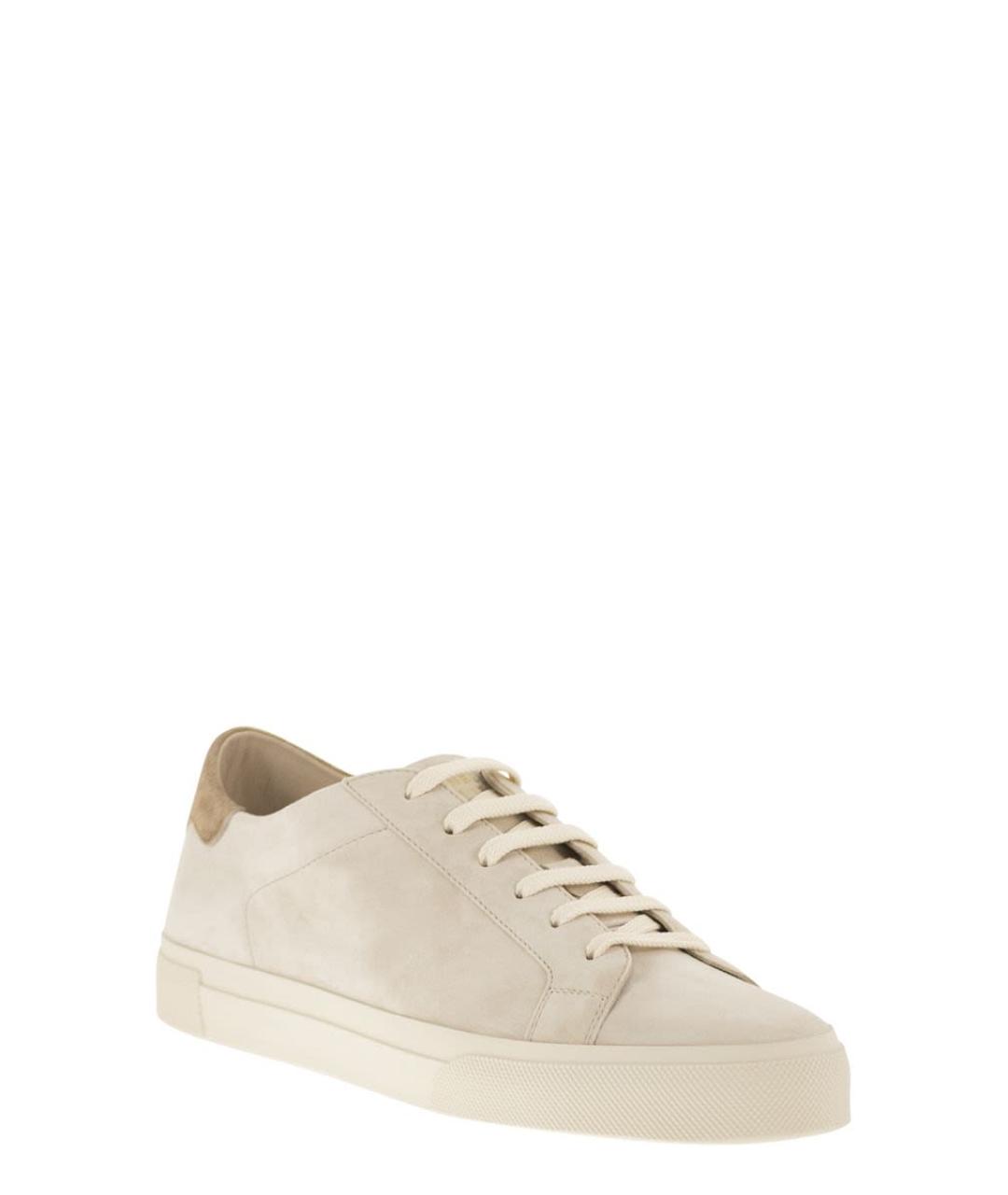 BRUNELLO CUCINELLI Бежевые замшевые низкие кроссовки / кеды, фото 2