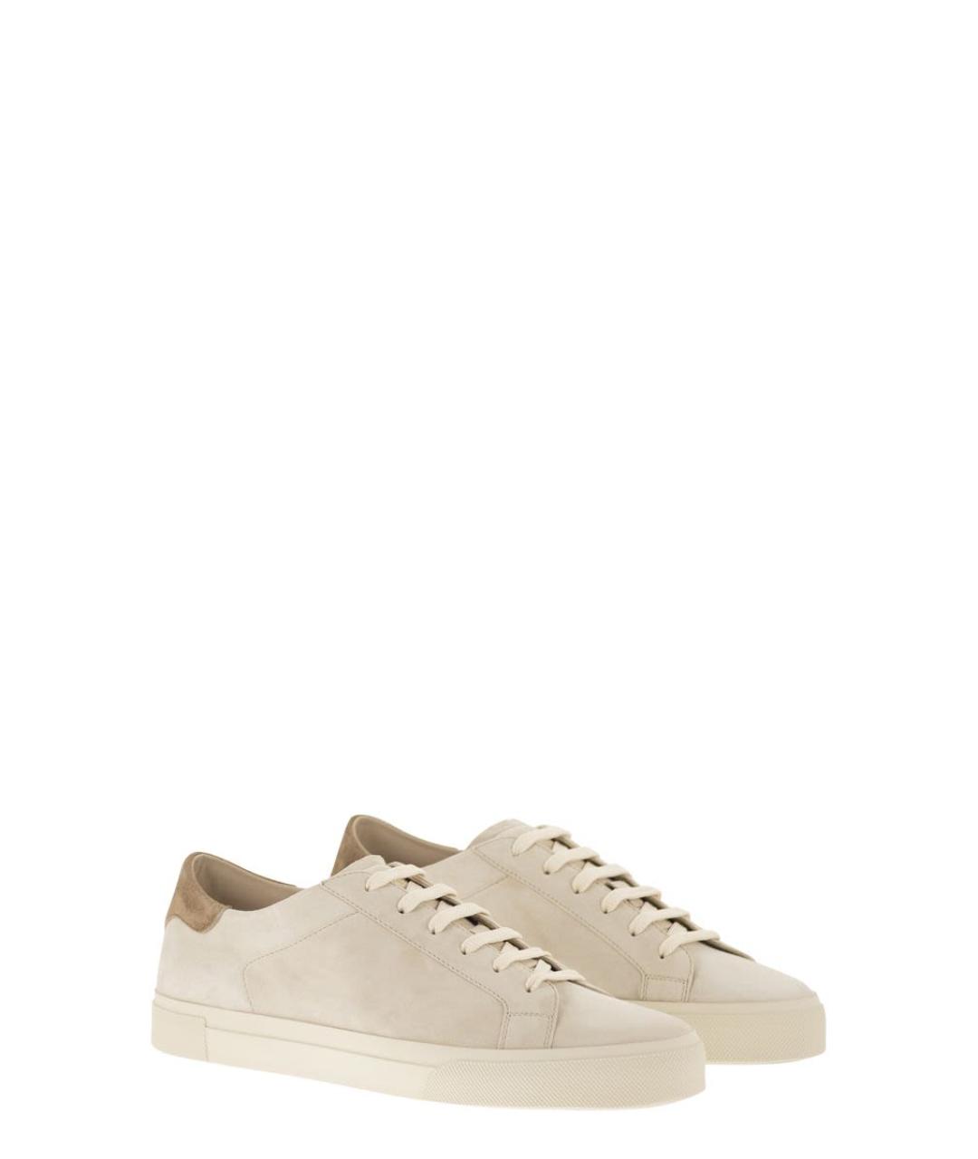 BRUNELLO CUCINELLI Бежевые замшевые низкие кроссовки / кеды, фото 4