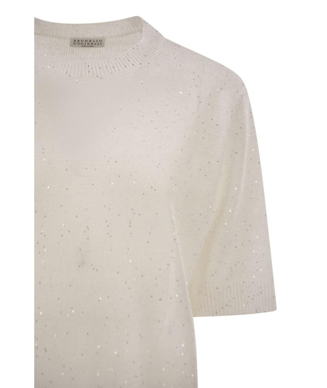 BRUNELLO CUCINELLI Белый льняной джемпер / свитер, фото 4