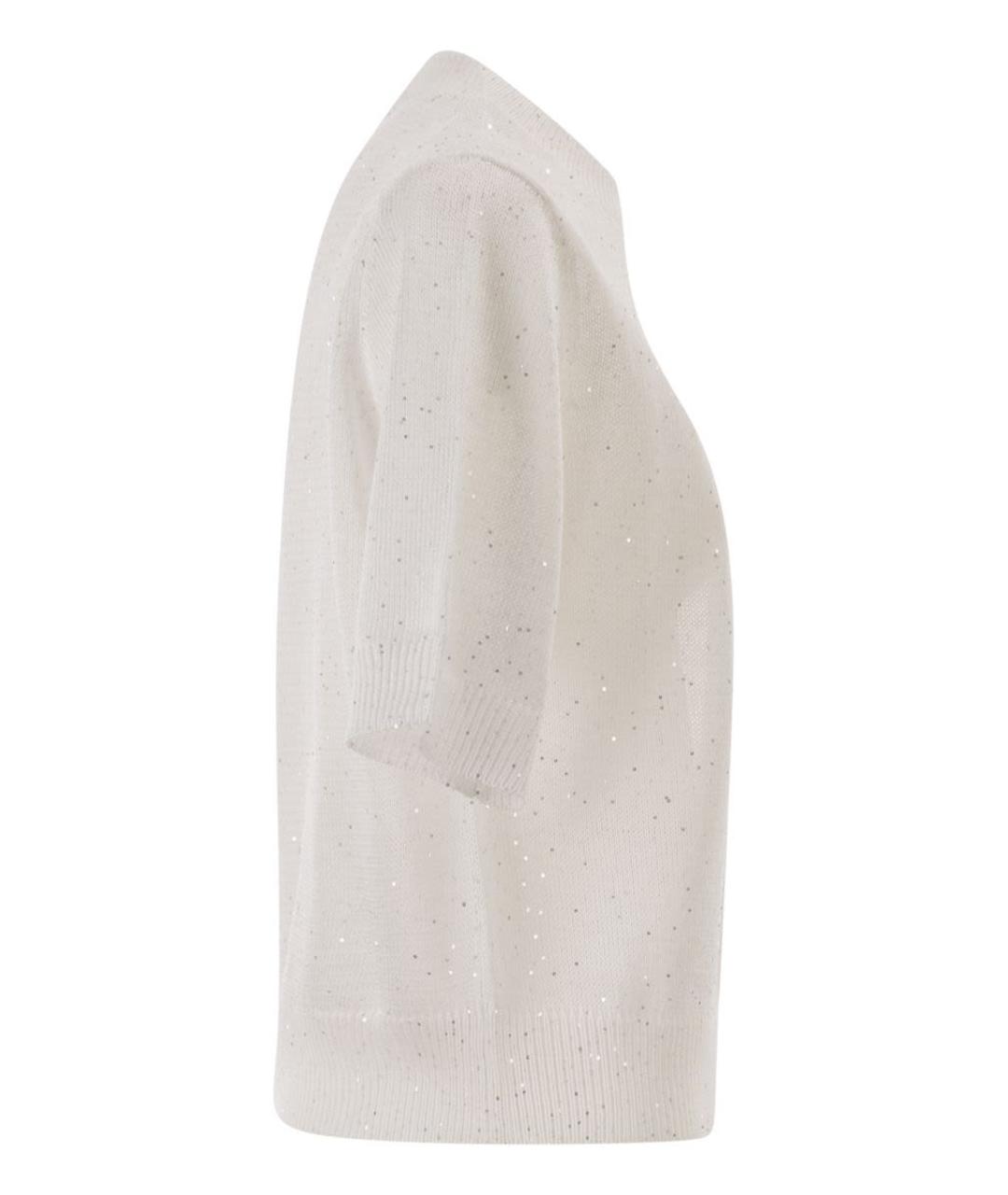 BRUNELLO CUCINELLI Белый льняной джемпер / свитер, фото 3