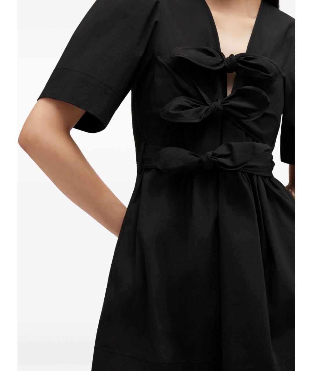 GANNI Черное хлопковое повседневное платье, фото 3