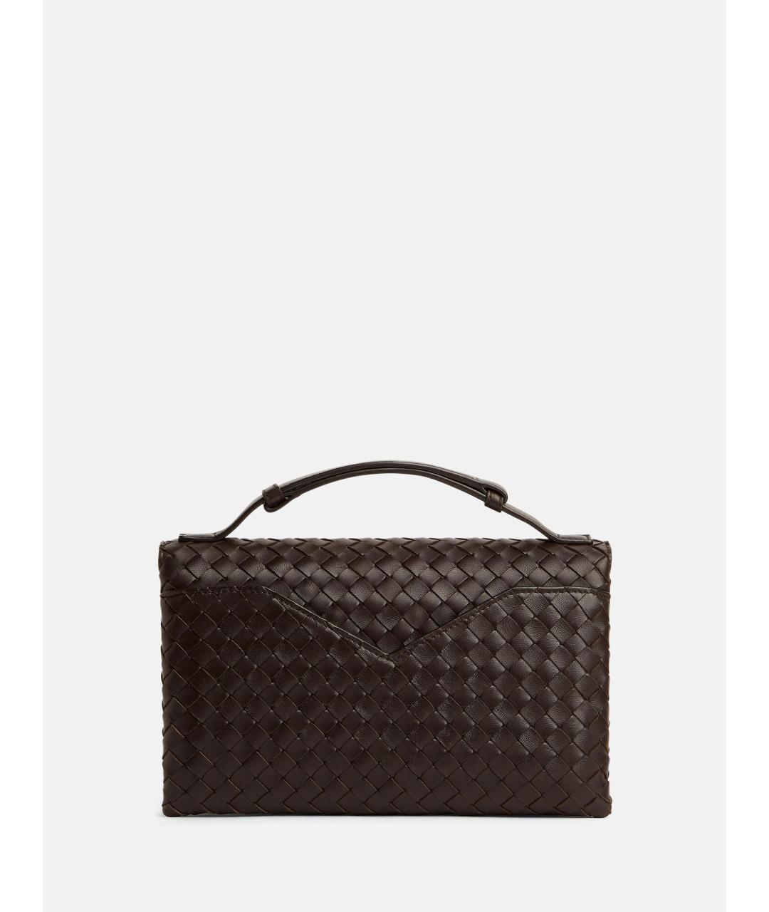 BOTTEGA VENETA Коричневая кожаная сумка с короткими ручками, фото 2