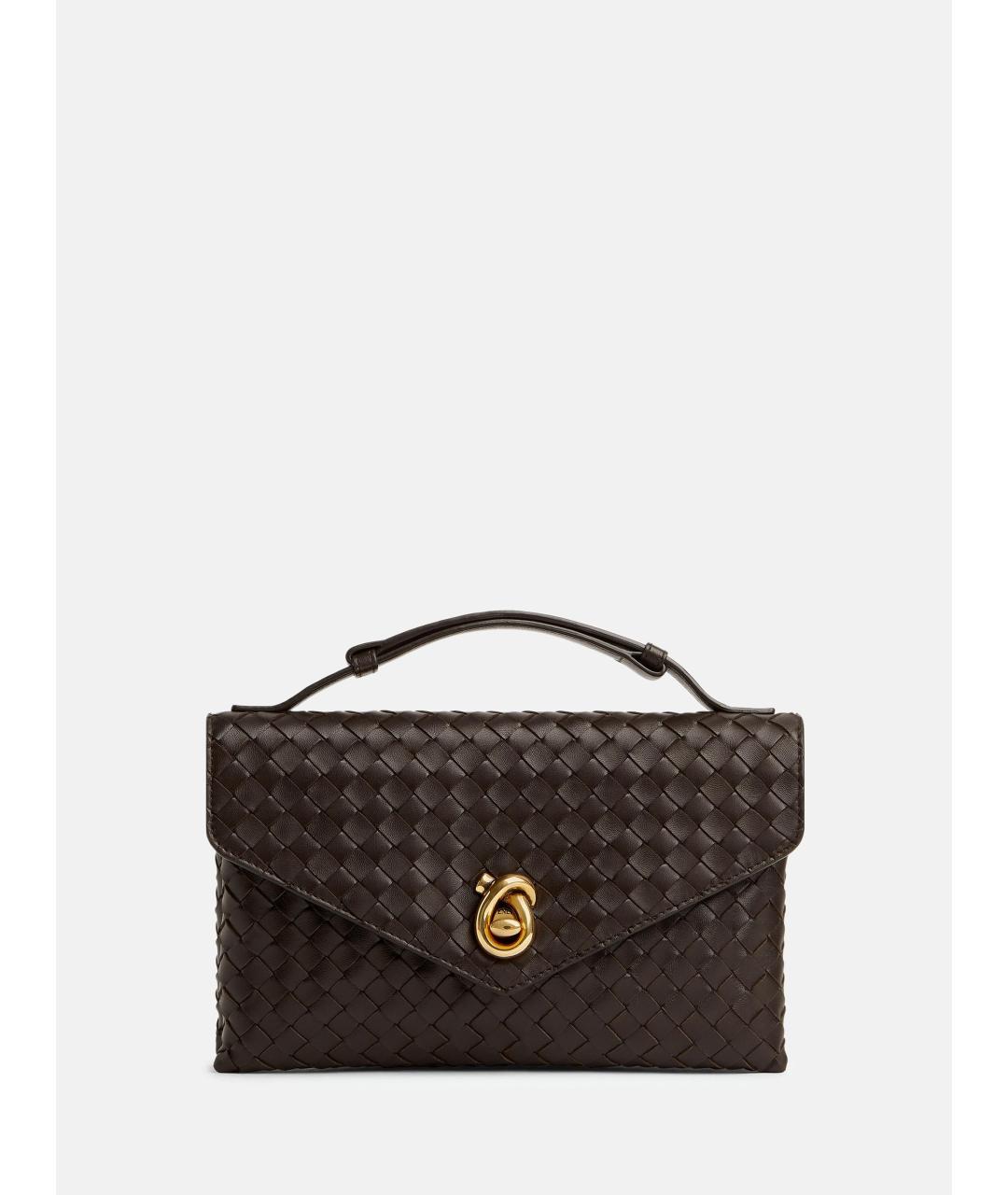 BOTTEGA VENETA Коричневая кожаная сумка с короткими ручками, фото 5