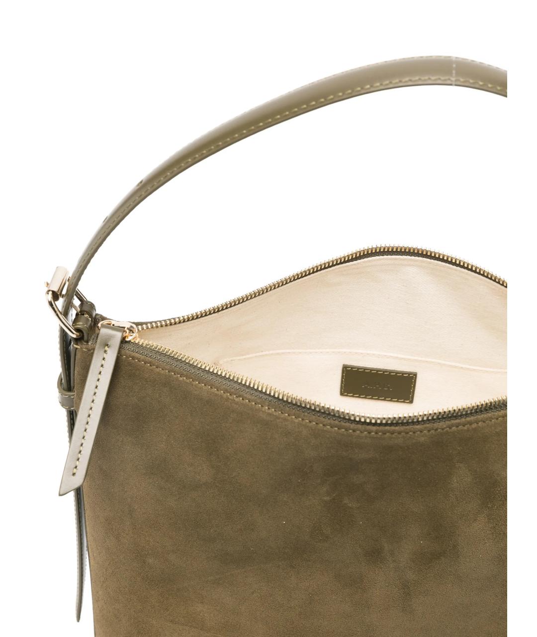 A.P.C. Зеленая замшевая сумка через плечо, фото 5