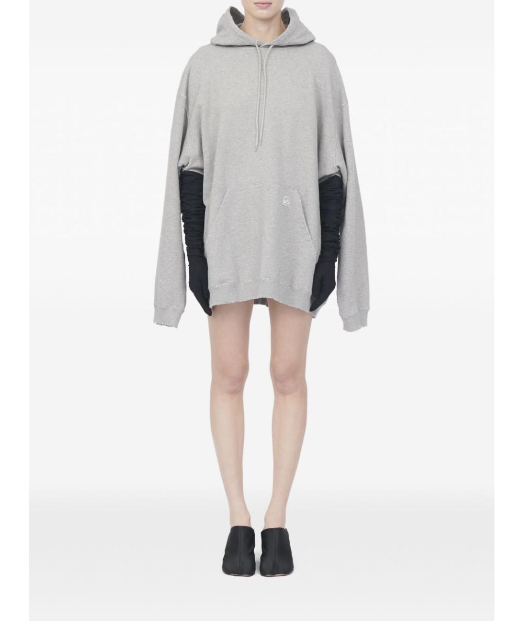 MM6 MAISON MARGIELA Серое хлопковое повседневное платье, фото 5