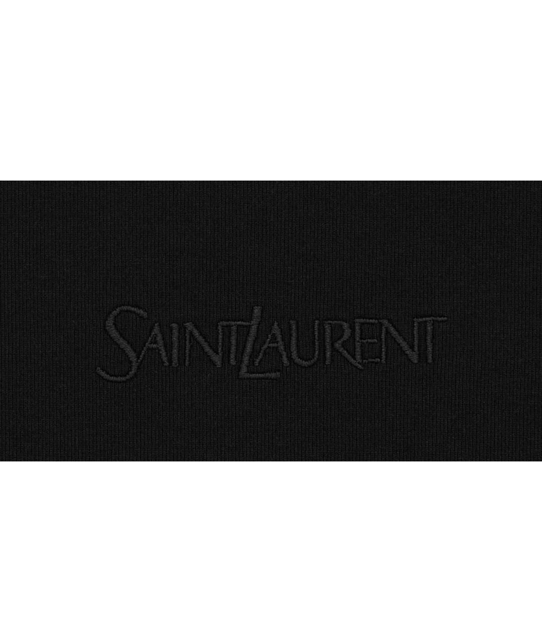 SAINT LAURENT Черная хлопковая футболка, фото 3