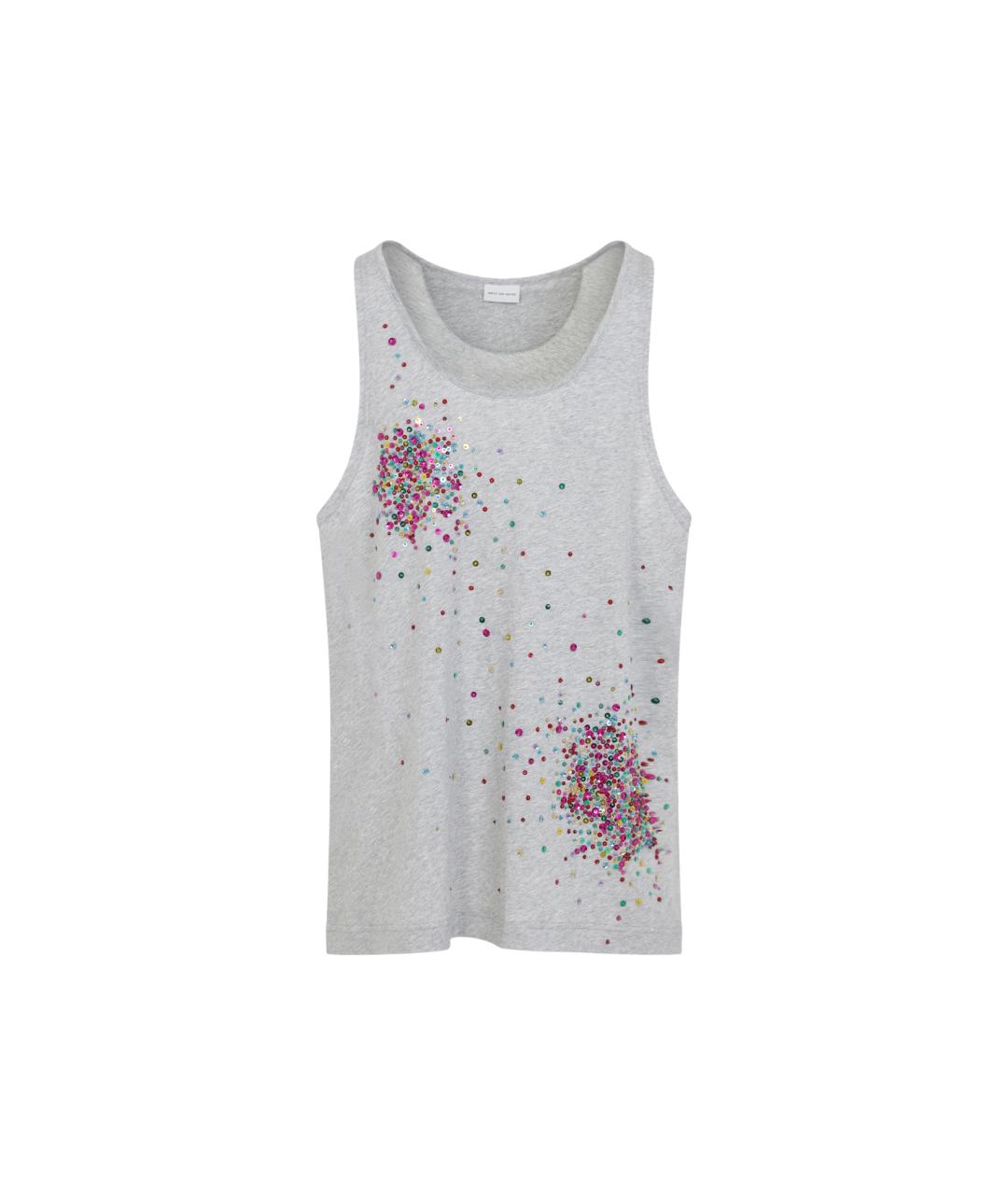 DRIES VAN NOTEN Серая хлопковая майка, фото 1