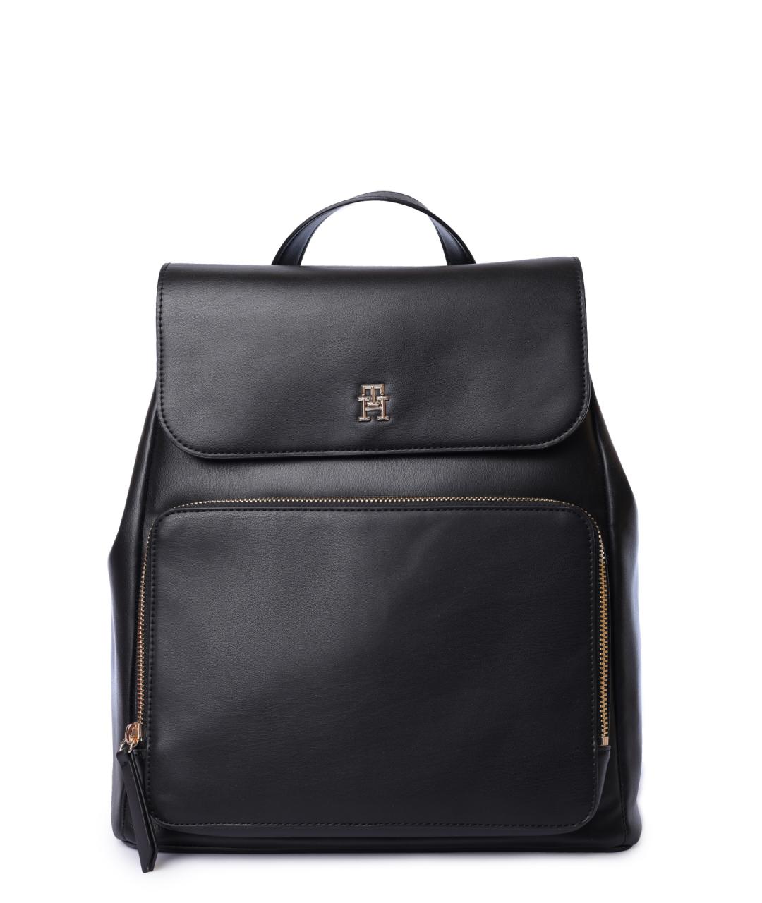 TOMMY HILFIGER Черный рюкзак из искусственной кожи, фото 1