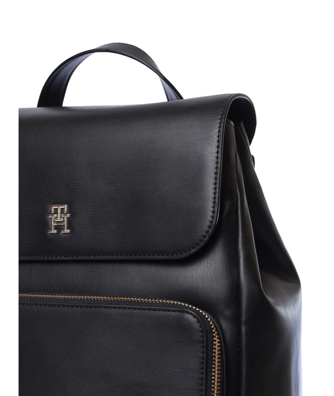TOMMY HILFIGER Черный рюкзак из искусственной кожи, фото 4