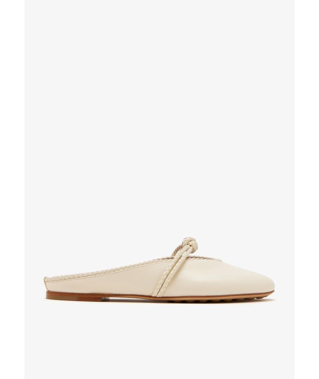 BOTTEGA VENETA Бежевые кожаные балетки, фото 5