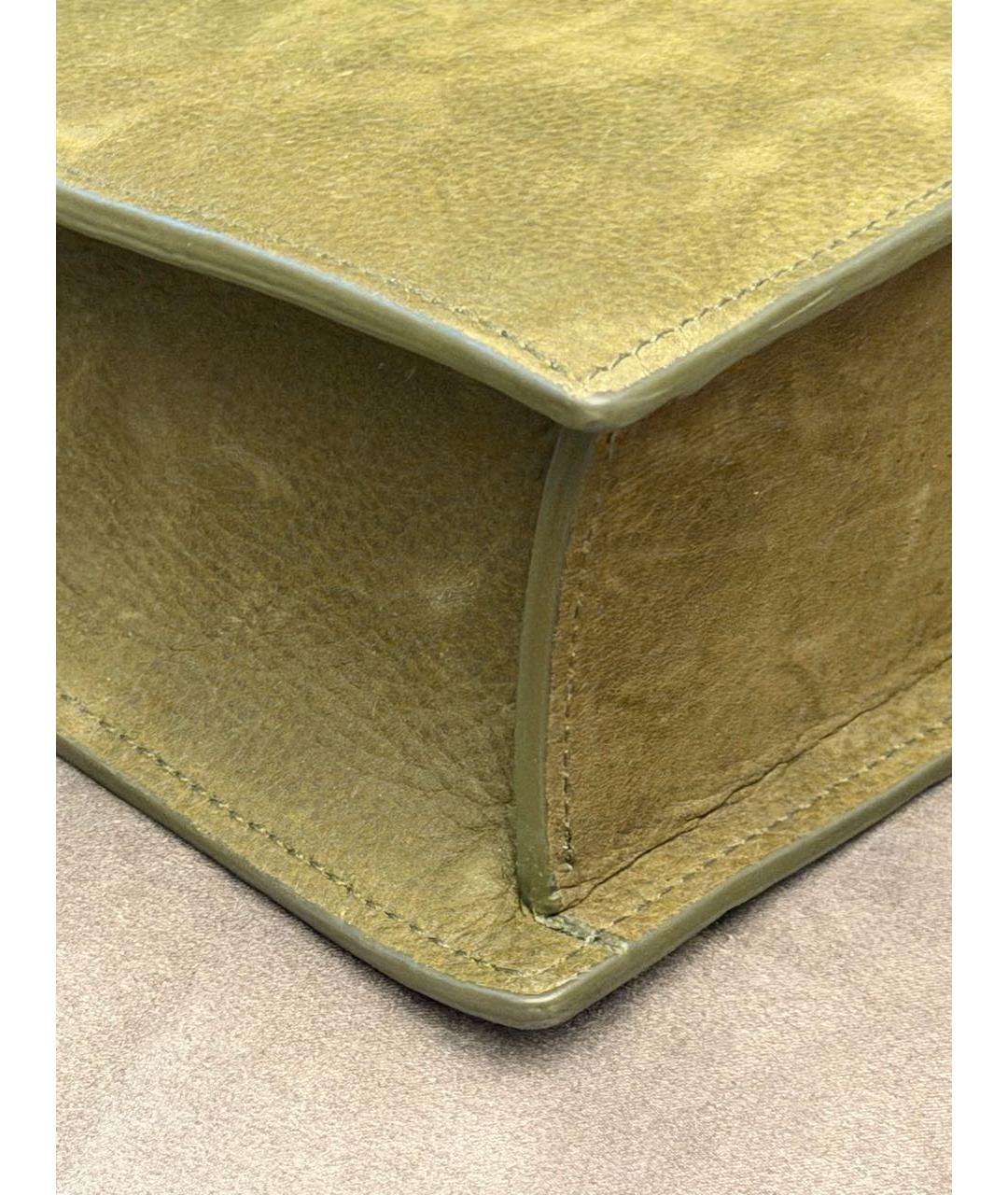 JACQUEMUS Хаки замшевая сумка через плечо, фото 5