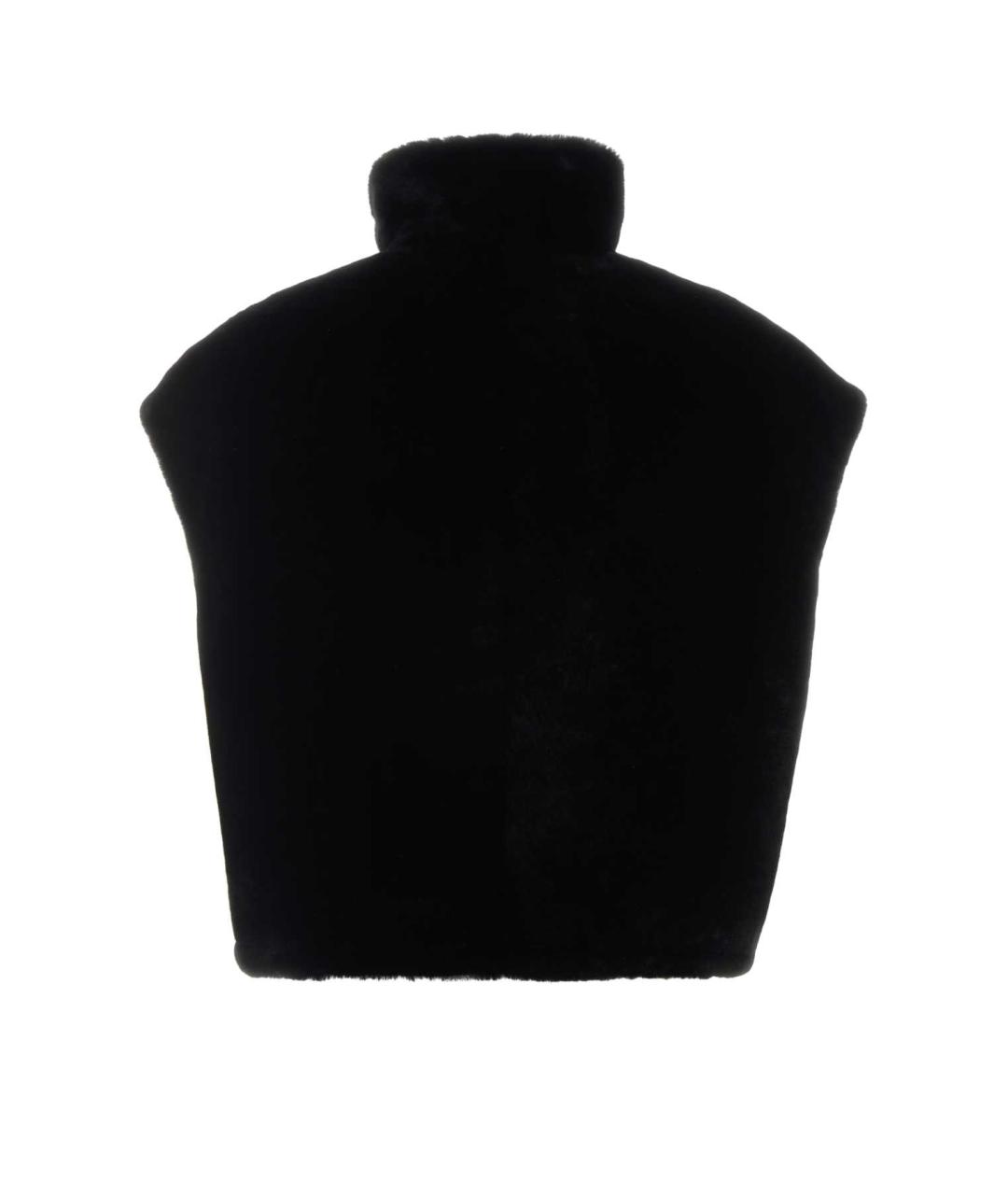 PRADA Черный меховой жилет, фото 2