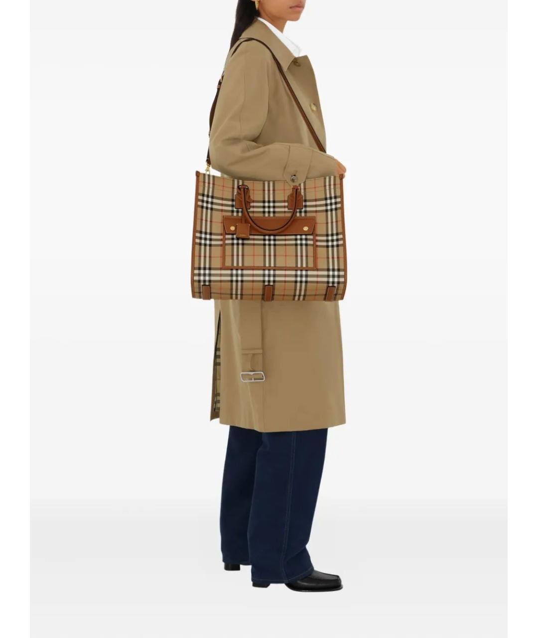 BURBERRY Бежевая сумка тоут, фото 3