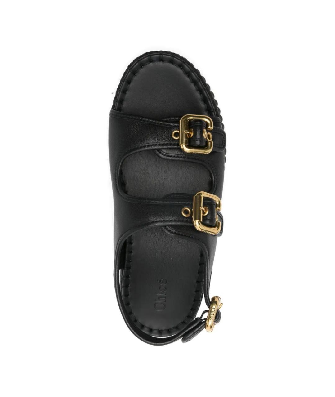 CHLOE Черные кожаные сандалии, фото 4